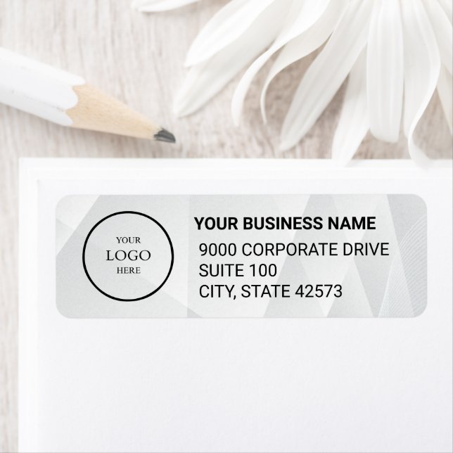 Étiquette Business Logo Custom Return Address Label (En situation)