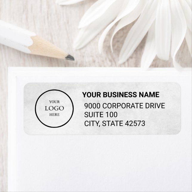 Étiquette Business Logo Custom Return Address Label (En situation)
