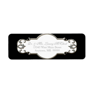 Étiquette Business Shipping Classic Baroque Swirl Circle