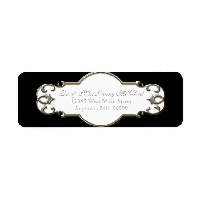 Étiquette Business Shipping Classic Baroque Swirl Circle (Devant)