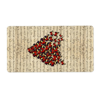 Étiquette Butterfies Vintages romantiques