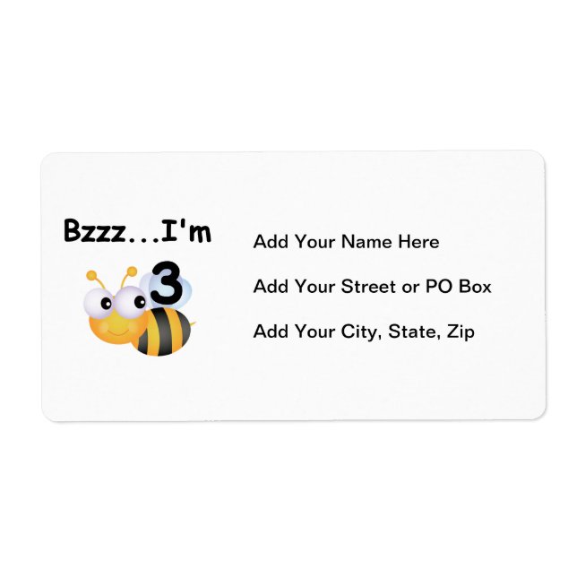 Étiquette Buzz Bumblebee 3e Anniversaire T-shirts et cadeaux (Devant)