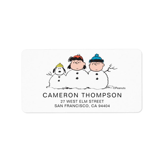 Étiquette cacahuètes | 3 Personne Snowman (Devant)