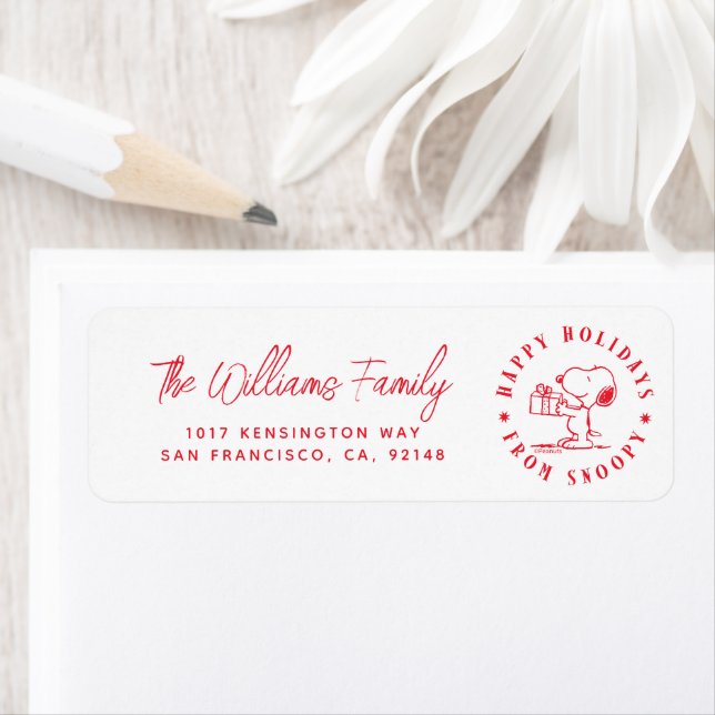 Étiquette cacahuètes | Joyeuses fêtes de Snoopy (En situation)