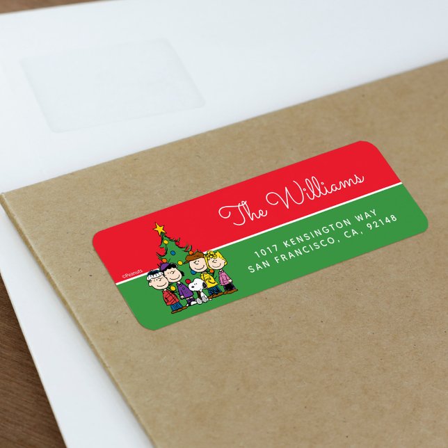 Étiquette cacahuètes | La Bande autour de l'arbre de Noël (Label on envelope)