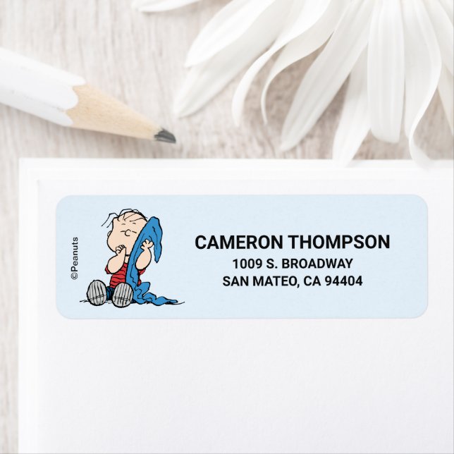 Étiquette cacahuètes | Linus et sa couverture (En situation)