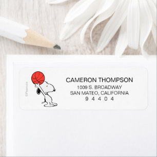 Étiquette cacahuètes Snoopy Basketball Hoop Shot