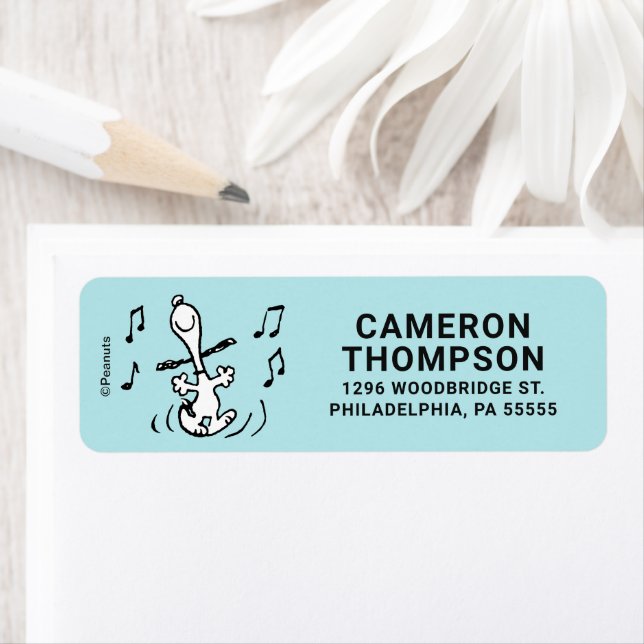 Étiquette cacahuètes | Snoopy Dancing (En situation)