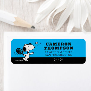 Étiquette cacahuètes Snoopy Joue Au Tennis