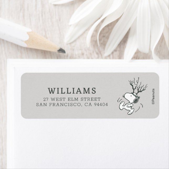 Étiquette cacahuètes | Snoopy Reindeer (En situation)