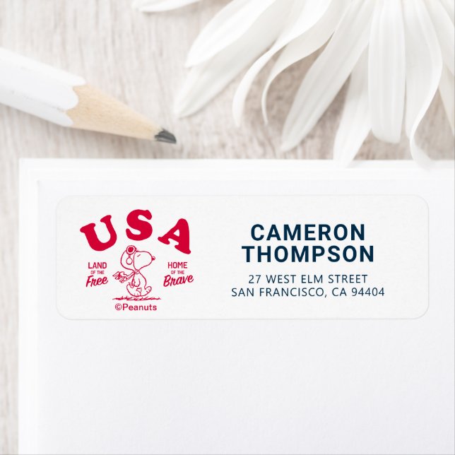 Étiquette cacahuètes | Snoopy USA Land of the Free (En situation)