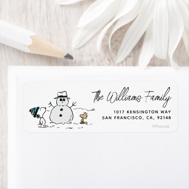 Étiquette cacahuètes | Snoopy & Woodstock Build A Snowman (En situation)
