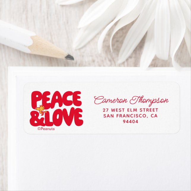 Étiquette cacahuètes | Woodstock Peace & Love (En situation)