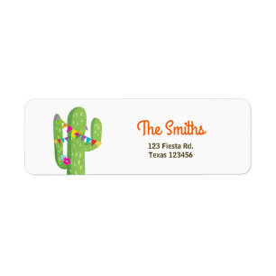 Étiquette Cactus Fiesta Mexique Adresse de retour Label Part
