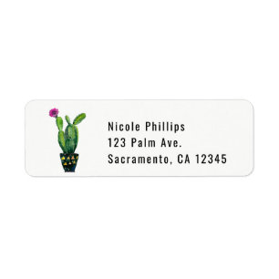 Étiquette Cactus Floral Rustique Mariage Sud-Ouest