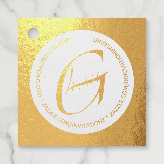 Étiquette-cadeau 12 x VRAI Cartes de visite Gold FOIL - do-it-yours (Devant)