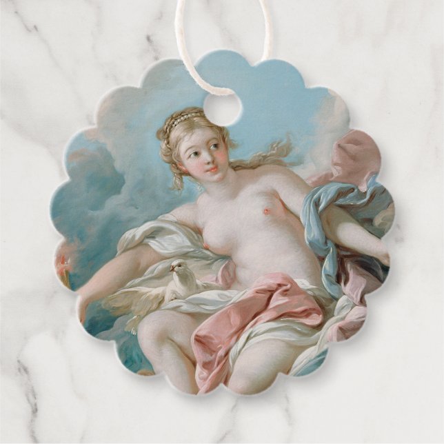 Étiquette Cadeau à Bordure Festonnée d'Art Classiq (Devant)