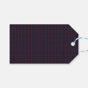 Étiquette Cadeau à Carreaux Bleu Marine et Bourgog