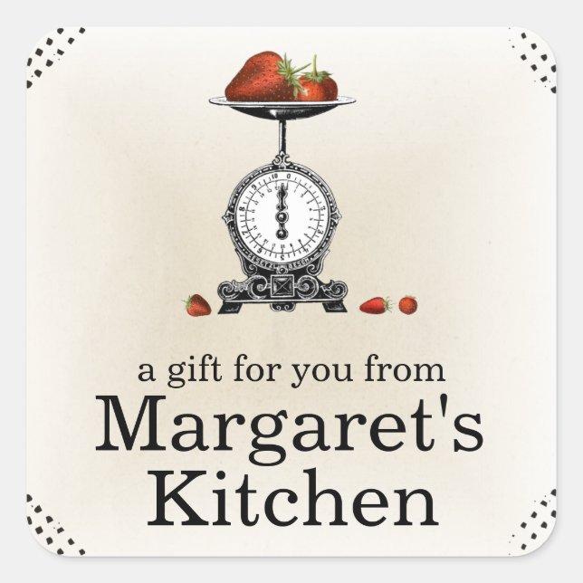 étiquette cadeau à l'échelle de l'épicerie de frai (Devant)