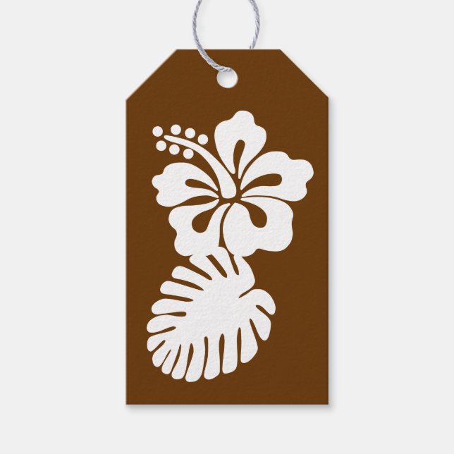 Étiquette cadeau à l'Hibiscus Tropical au Chocolat (Devant)