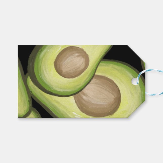 Étiquette cadeau à motif d'avocat (Devant (Horizontal))