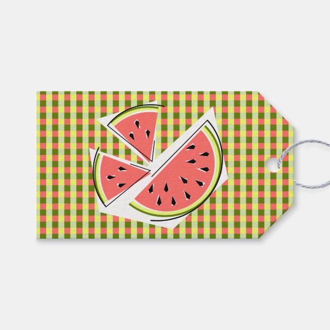 Étiquette cadeau à motif de pastèque (Devant (Horizontal))