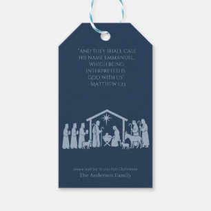 Étiquette cadeau Adoration de la Nativité - Scène