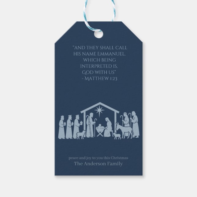 Étiquette cadeau Adoration de la Nativité - Scène  (Devant)