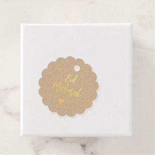 Étiquette-cadeau Aïd Moubarak Simple Kraft Gold Foil Favoriser Tags