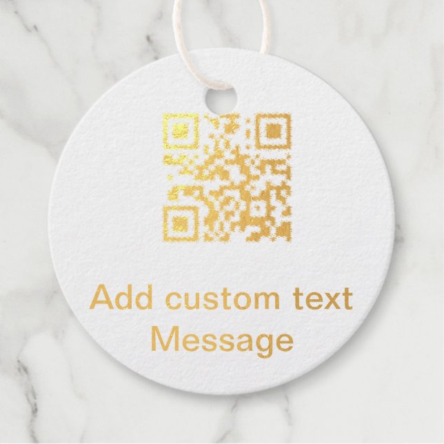 Étiquette-cadeau Ajouter Q R code ajouter nom texture message simpl (Devant)