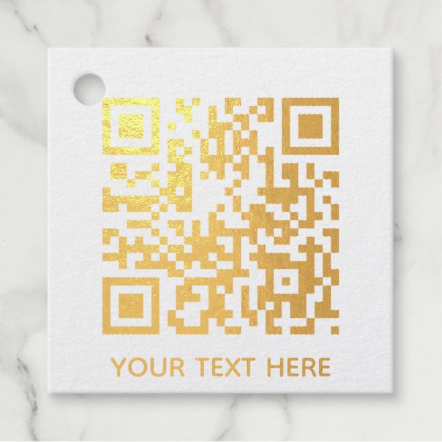 Étiquette-cadeau Ajoutez votre propre code QR texte Scan Minimal Si (Devant)