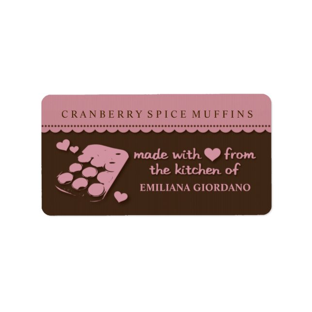 Étiquette Cadeau alimentaire de muffins maison (Devant)