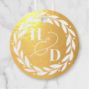 Étiquette-cadeau Ampersand Couples Initiales Mariage de couronne