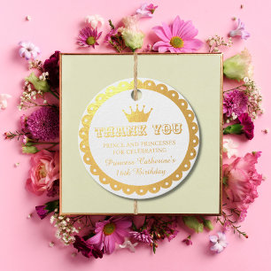 Étiquette-cadeau Anniversaire de la princesse royale rose