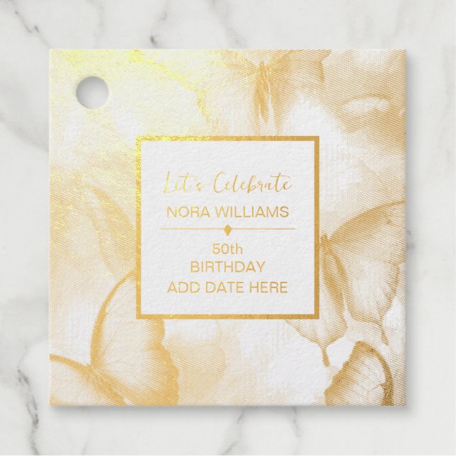 Étiquette-cadeau Anniversaire du papillon (Devant)