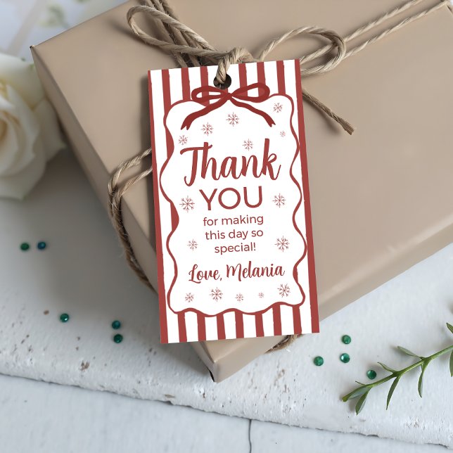 Étiquette cadeau anniversaire Hiver Rouge (Créateur téléchargé)