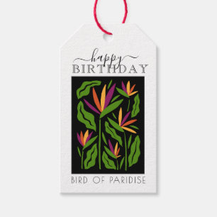 Étiquette cadeau anniversaire Oiseau de Paradis