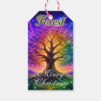 Étiquette cadeau Arbre de Vie de la Forêt