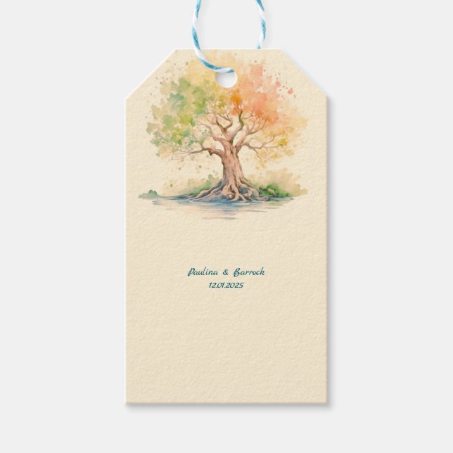 étiquette cadeau arbre futuriste (Devant)