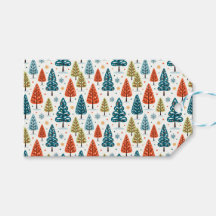 Étiquette cadeau Arbres Colorés