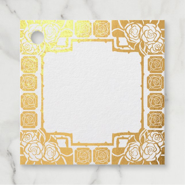 Étiquette-cadeau Art Nouveau Rose Border Rubber Stamp (Devant)