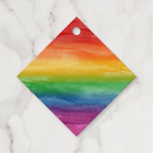 Étiquette-cadeau Avant arc-en-ciel / Arrière feuille d'or Personnal