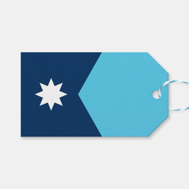 Étiquette cadeau avec drapeau du Minnesota, États- (Devant (Horizontal))