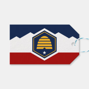Étiquette cadeau avec le nouveau drapeau de l'Utah