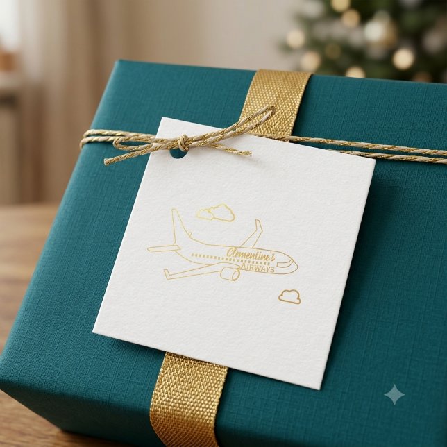 Étiquette-cadeau Avion personnalisable (Créateur téléchargé)
