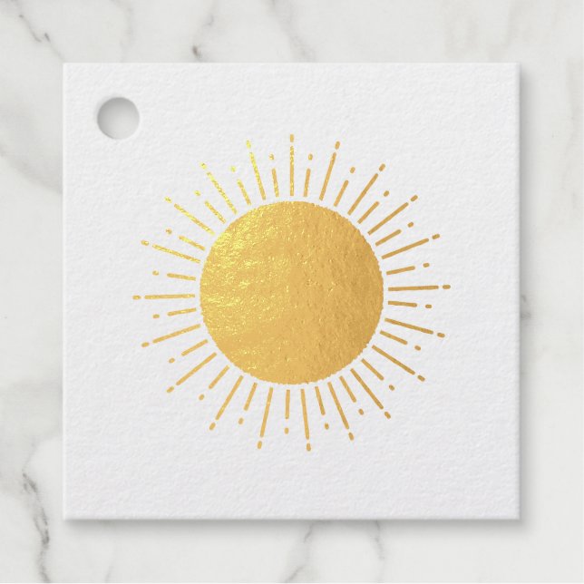 Étiquette-cadeau Baby shower d'aquarelle Sunshine Arrière - plan pe (Devant)