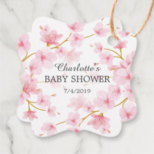 Étiquette cadeau Baby shower Favoriser Cherry Blos