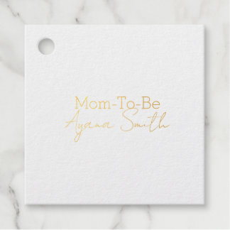 Étiquette-cadeau Baby-Shower pour femme enceinte noire, floral