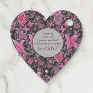 Étiquette-cadeau Balise Coeur&Fleurs uniques Motif Foil Favor