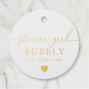 Étiquette-cadeau Balise Flower Girl Proposition Foil Favor